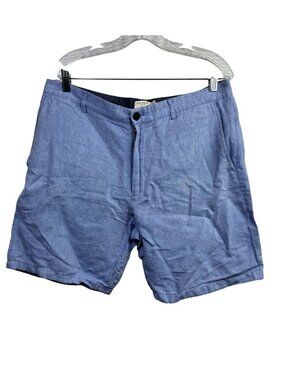 Club Monaco Maddox Fit Blue Linen Blend Mens Chino Shorts Size 34 Preppy